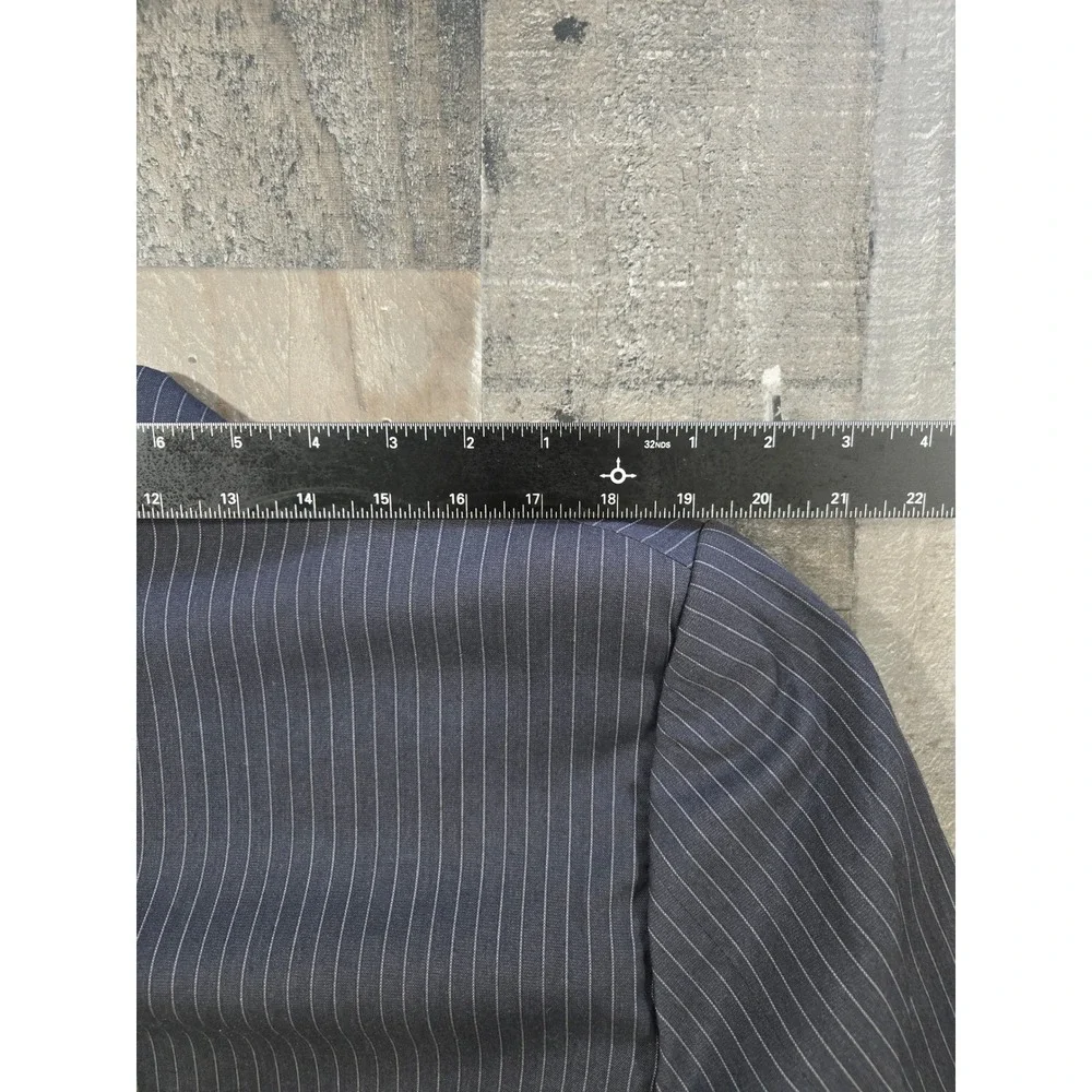 Emporio Armani Pinstripe Suit Jacket Charcoal Gray Wool Made in Italy US 42EU 52